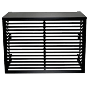 Suojakotelo ulkoyksikölle musta metalli parvekemalli